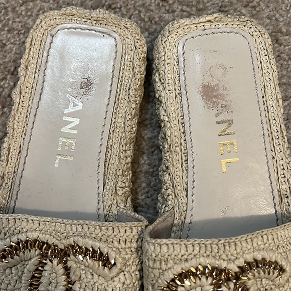 Chanel Logo Raffia Sandals & Slides - Picture 2 of 5